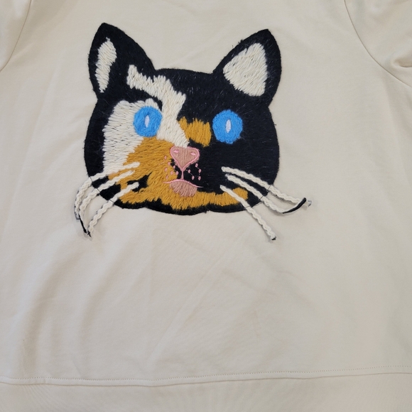 Teeberry & Weave Unique Embroidered Cat Crew Neck Pull Over Size XL - Picture 10 of 14